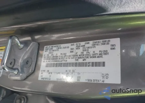 2016 Lincoln Mkc Premier z USA, uszkodzony, nr VIN 5LMCJ1D99GUJ27706